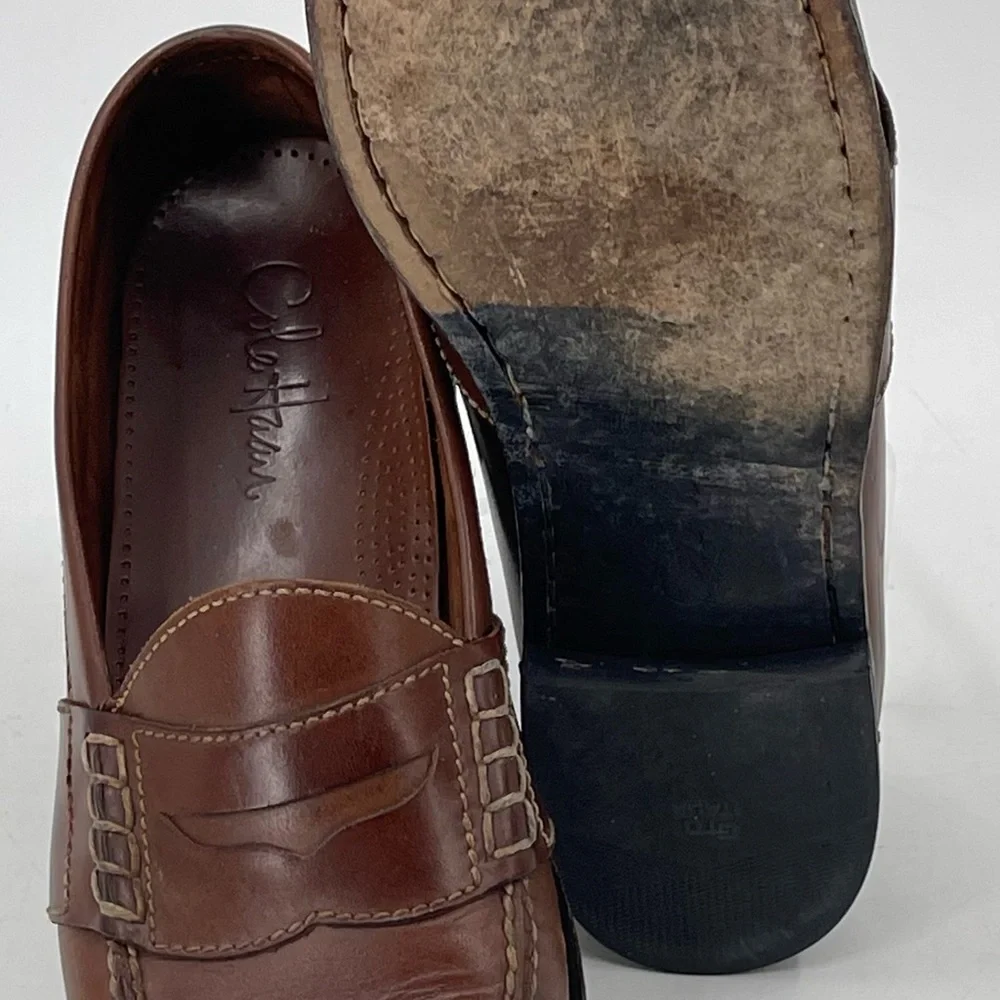 Cole Haan Bowman Penny Loafer Slip On Saddle‎ Tan Brown Men’s 10.5 D C01251 - Picture 7 of 9